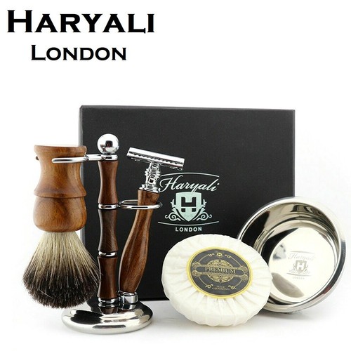 Wooden 5pc shaving kit - 5pc, de