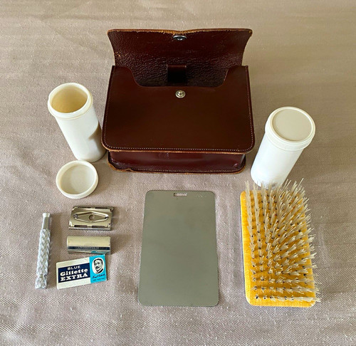 Vintage travel shaving kit - vintage,