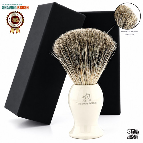Synthetic badger shaving brush - synthetic,